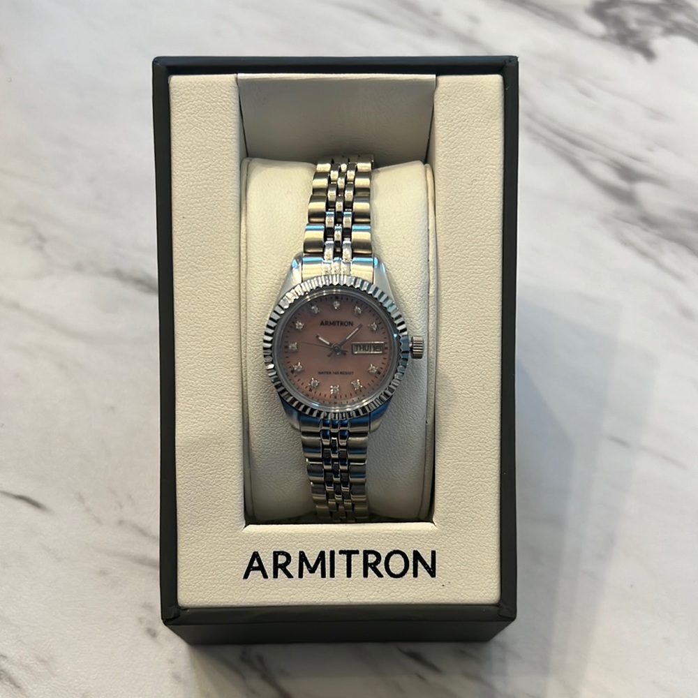 Be classic but never boring with a genuine crystal encrusted Armitron watch!